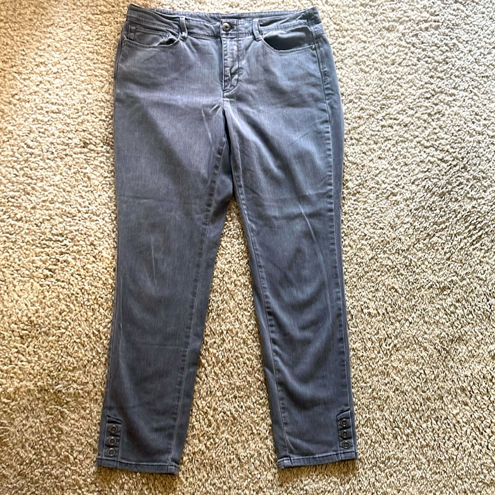 j.jill gray denim slim ankle authentic fit women’s size 10 jeans